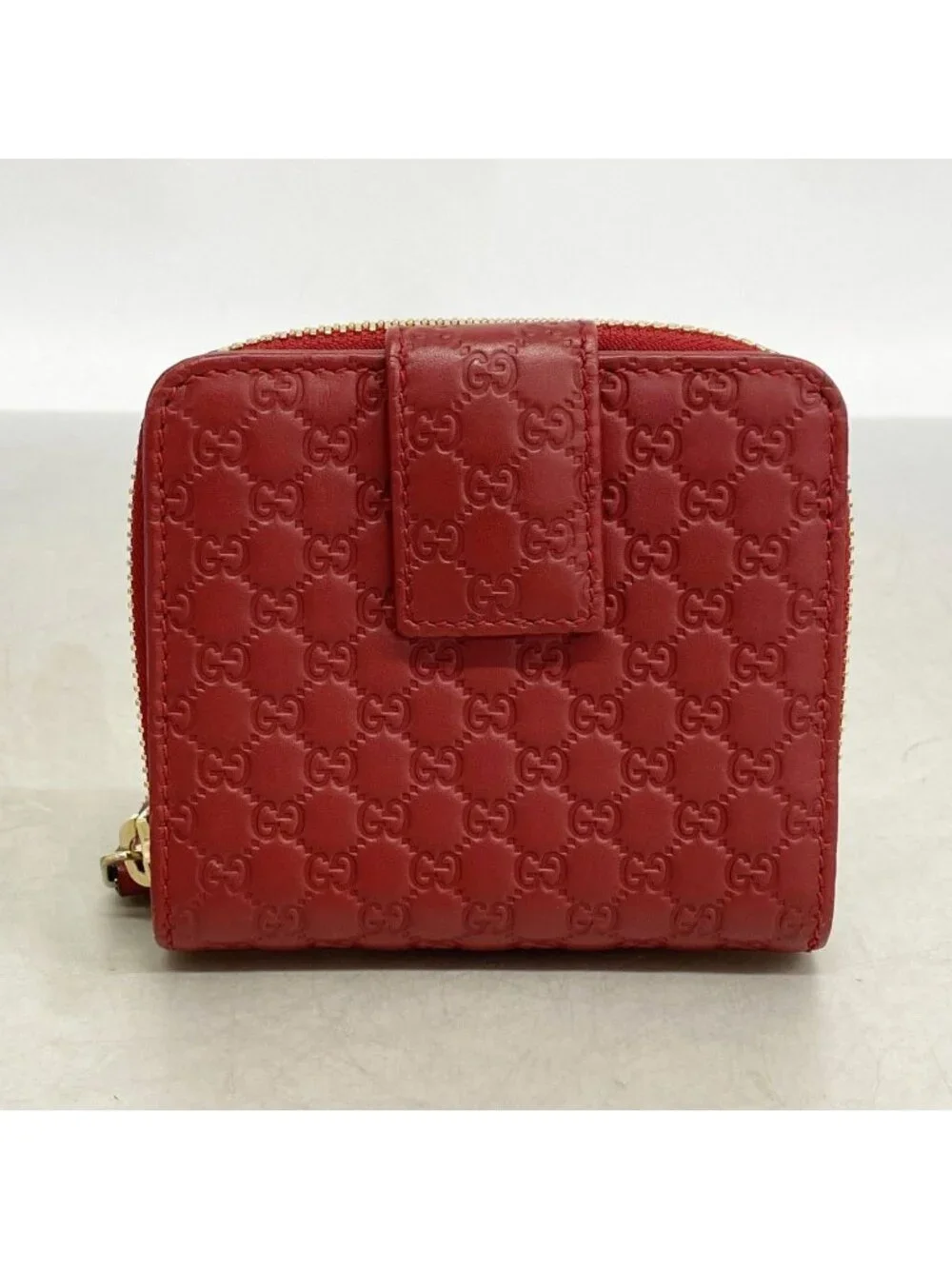 Gucci Wallet Micro Guccissima Leather Bordeaux Champagne Gold - Picture 8 of 8